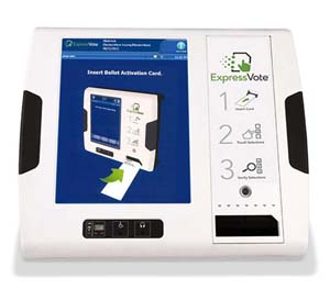 Screen of the accessible ballot marking device